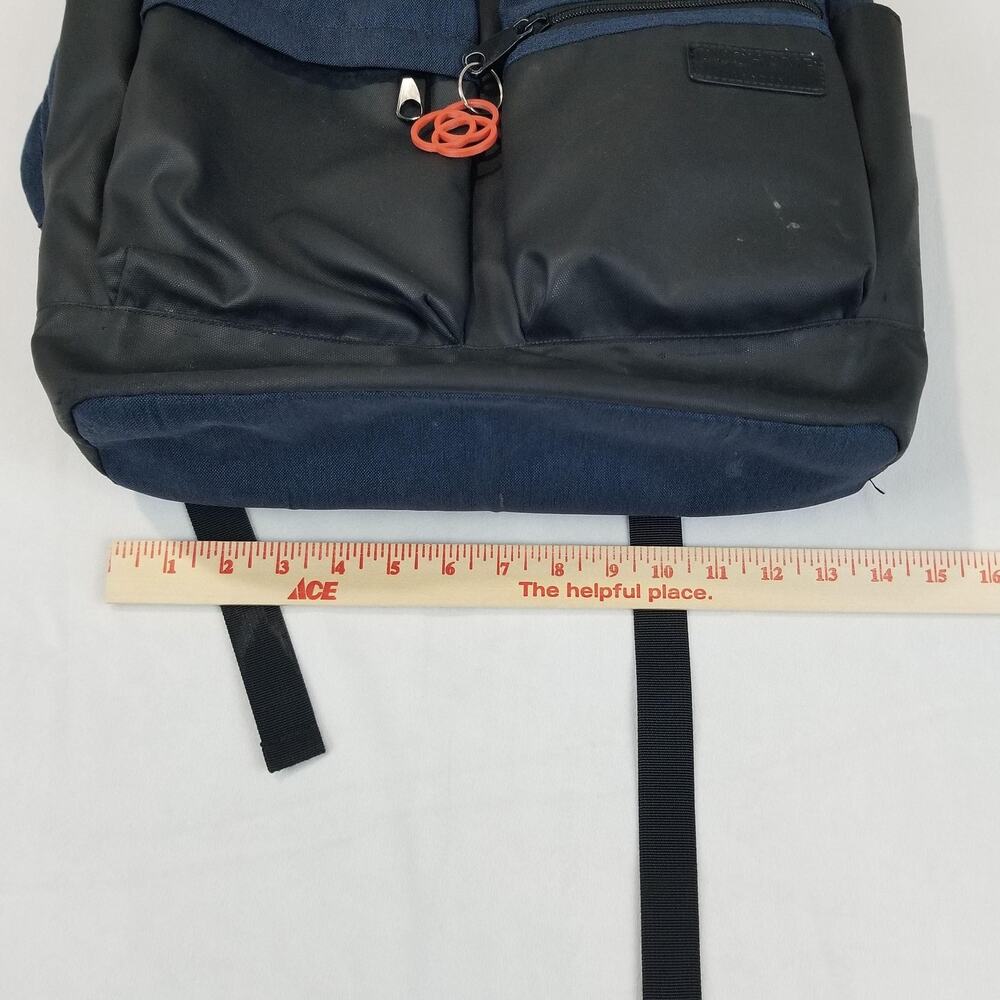 Duchamp London Backpack Navy Blue Black Two Tone Daypack Rucksack Zip Pockets - Picture 8 of 9